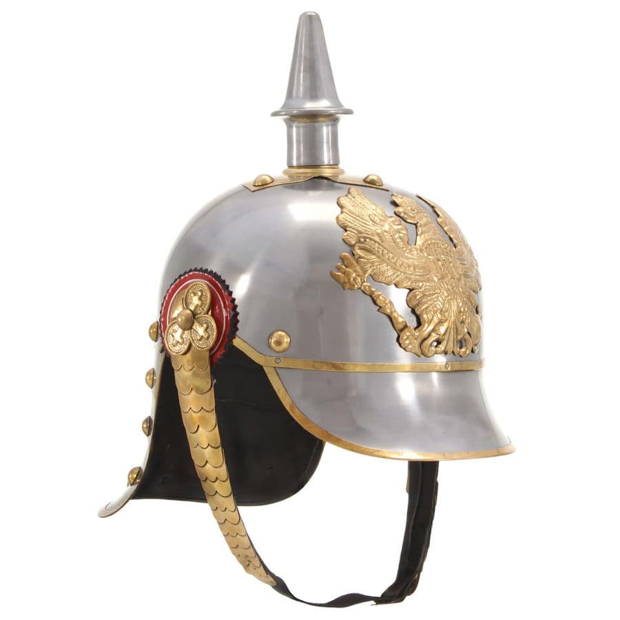 Pickelhaube Germaans Replica Larp Staal Zilverkleurig