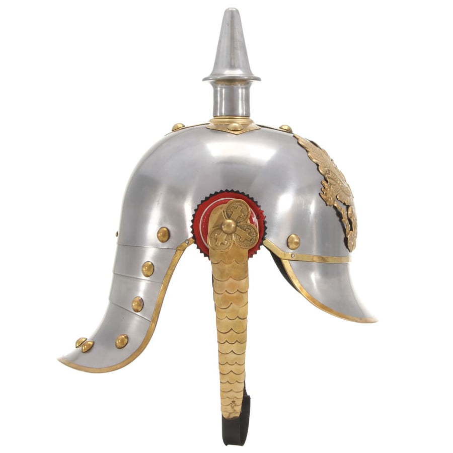 Pickelhaube Germaans Replica Larp Staal Zilverkleurig