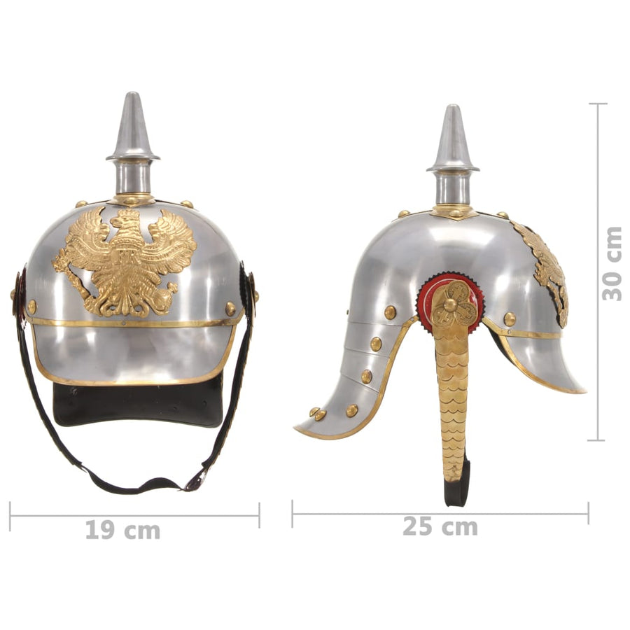 Pickelhaube Germaans Replica Larp Staal Zilverkleurig