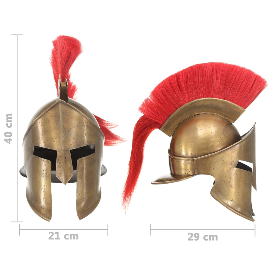 Soldatenhelm Grieks Replica Larp Staal Messingkleurig model 8