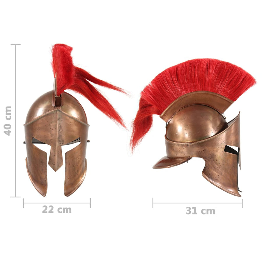 Soldatenhelm Grieks Replica Larp Staal Koperkleurig model 9