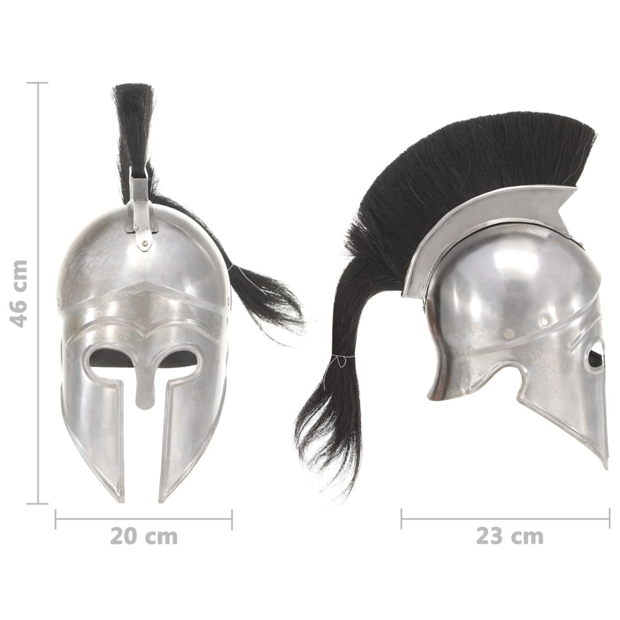 Soldatenhelm Grieks Replica Larp Staal Zilverkleurig