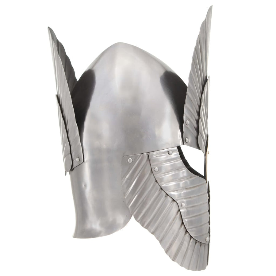 Ridderhelm Middeleeuws Replica Larp Staal Zilverkleurig model 12