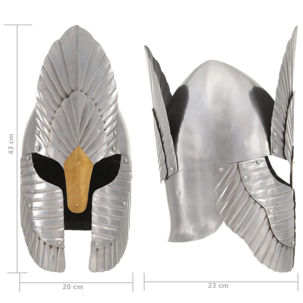 Ridderhelm Middeleeuws Replica Larp Staal Zilverkleurig model 12