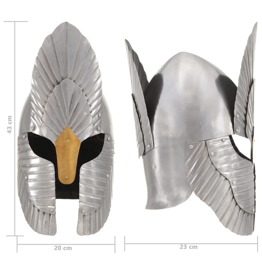 Ridderhelm Middeleeuws Replica Larp Staal Zilverkleurig model 12