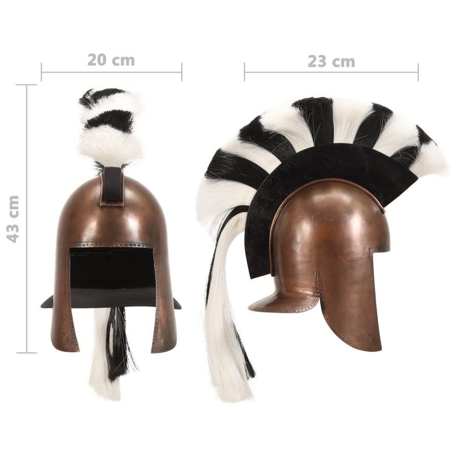 Soldatenhelm Grieks Replica Larp Staal Koperkleurig