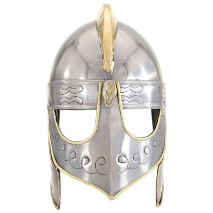 Beowulfhelm Replica Larp Staal Zilverkleurig