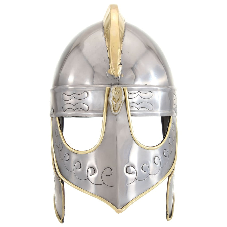 Beowulfhelm Replica Larp Staal Zilverkleurig