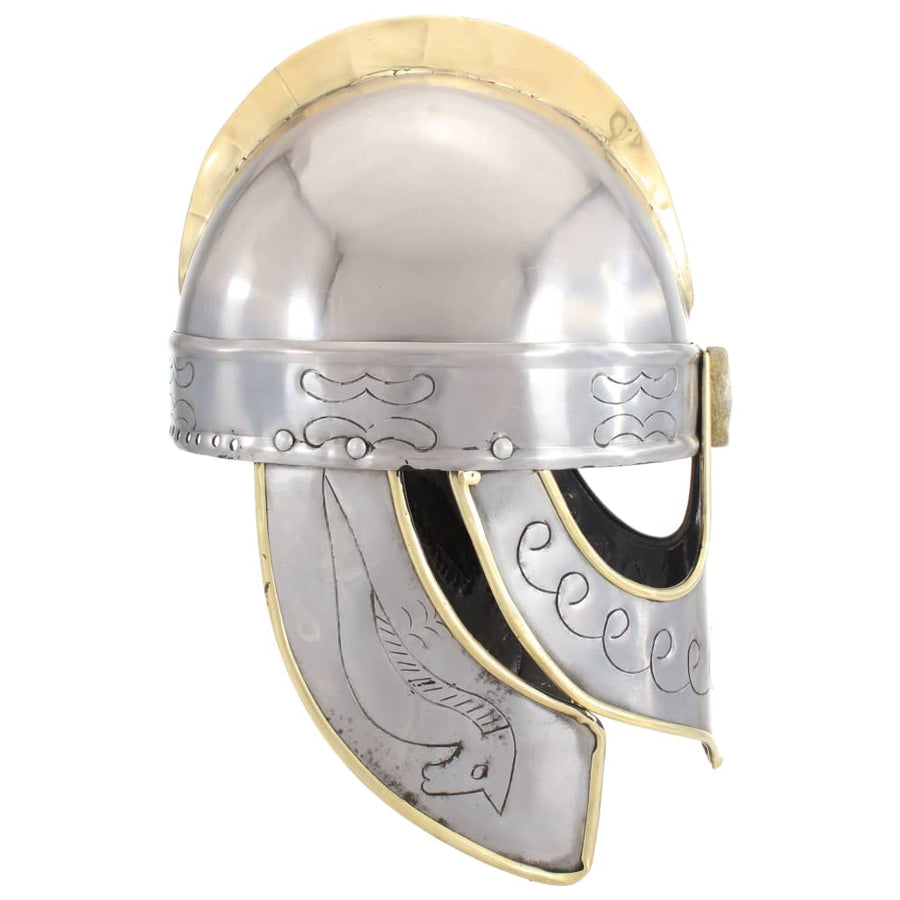 Beowulfhelm Replica Larp Staal Zilverkleurig