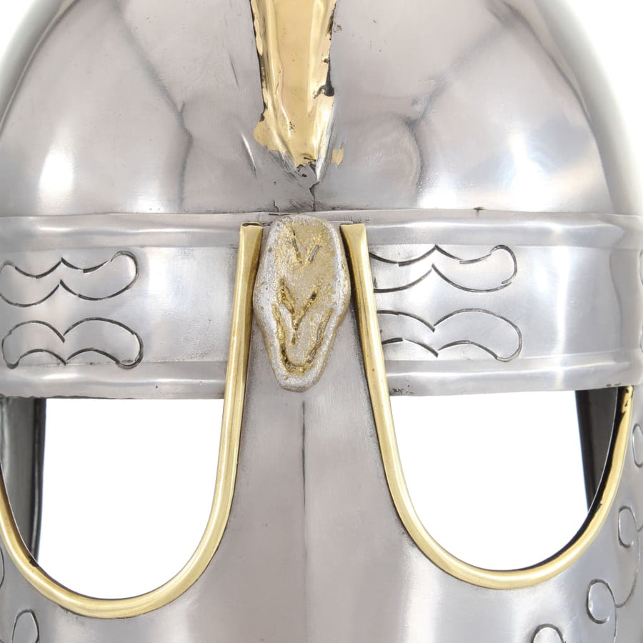 Beowulfhelm Replica Larp Staal Zilverkleurig
