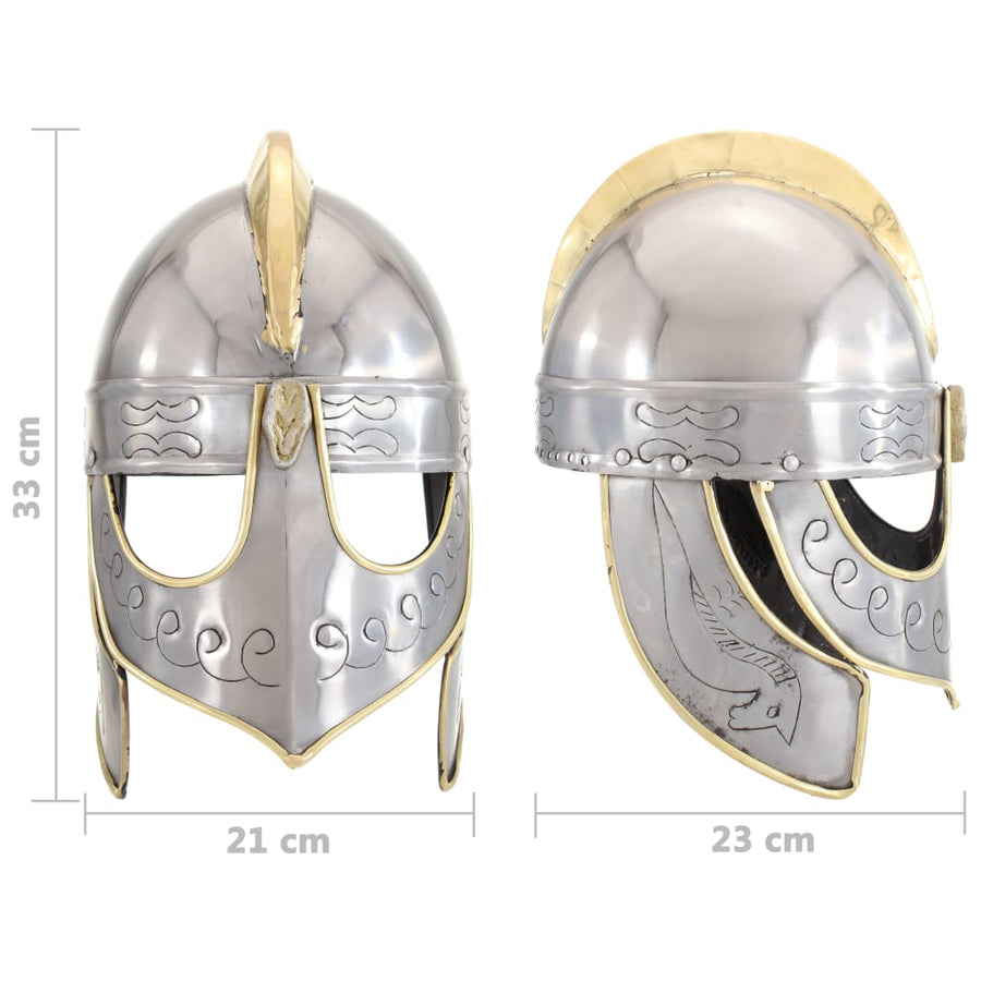 Beowulfhelm Replica Larp Staal Zilverkleurig