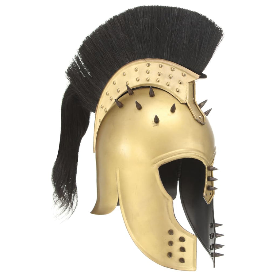 Soldatenhelm Grieks Replica Larp Staal Messingkleurig model 33
