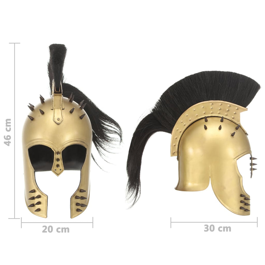 Soldatenhelm Grieks Replica Larp Staal Messingkleurig model 33