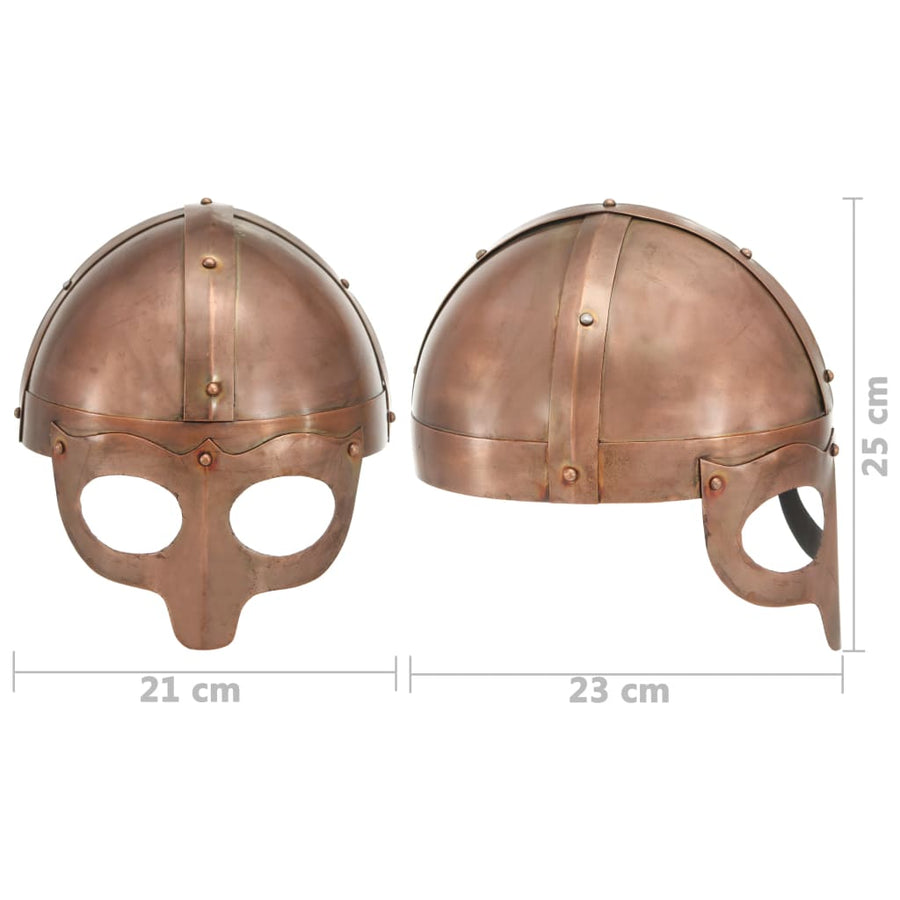 Vikinghelm Replica Larp Staal Koperkleurig