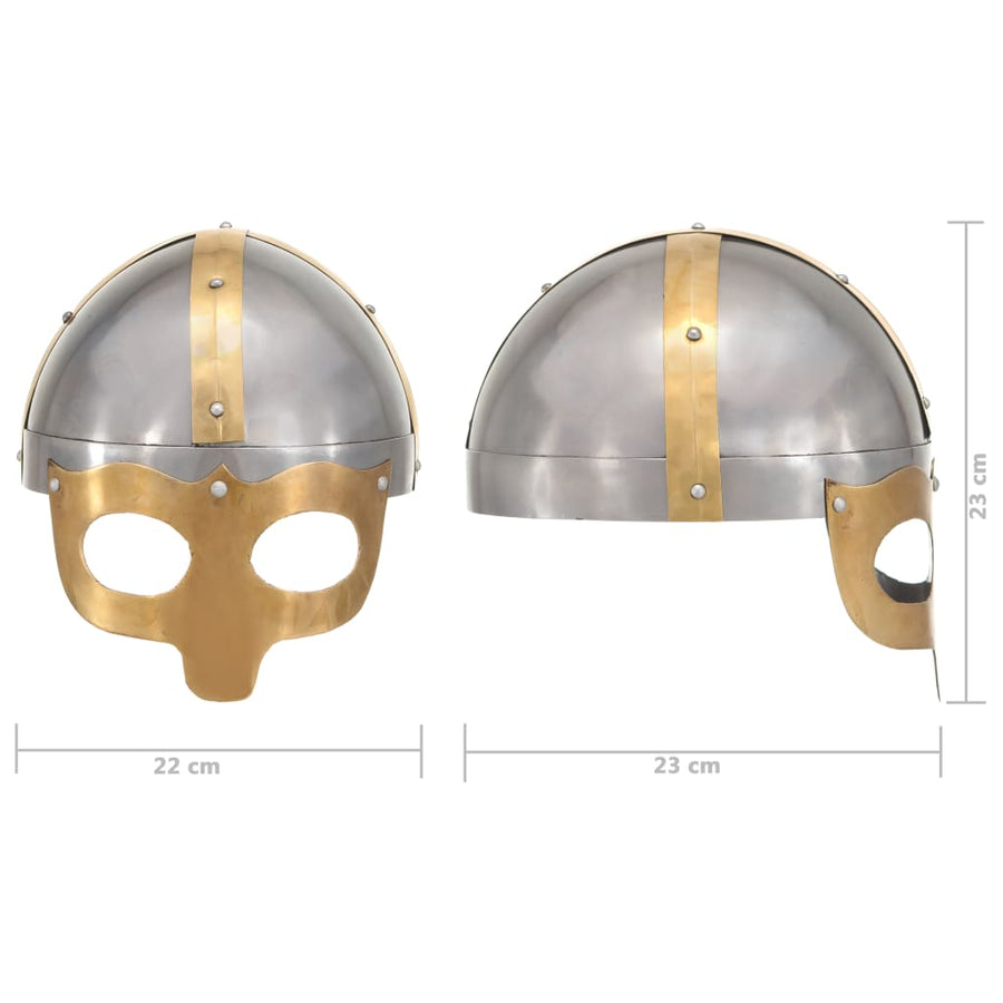 Vikinghelm Replica Larp Staal Zilverkleurig
