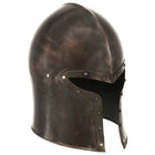 Knight helmet medieval replica LARP steel silver-colored