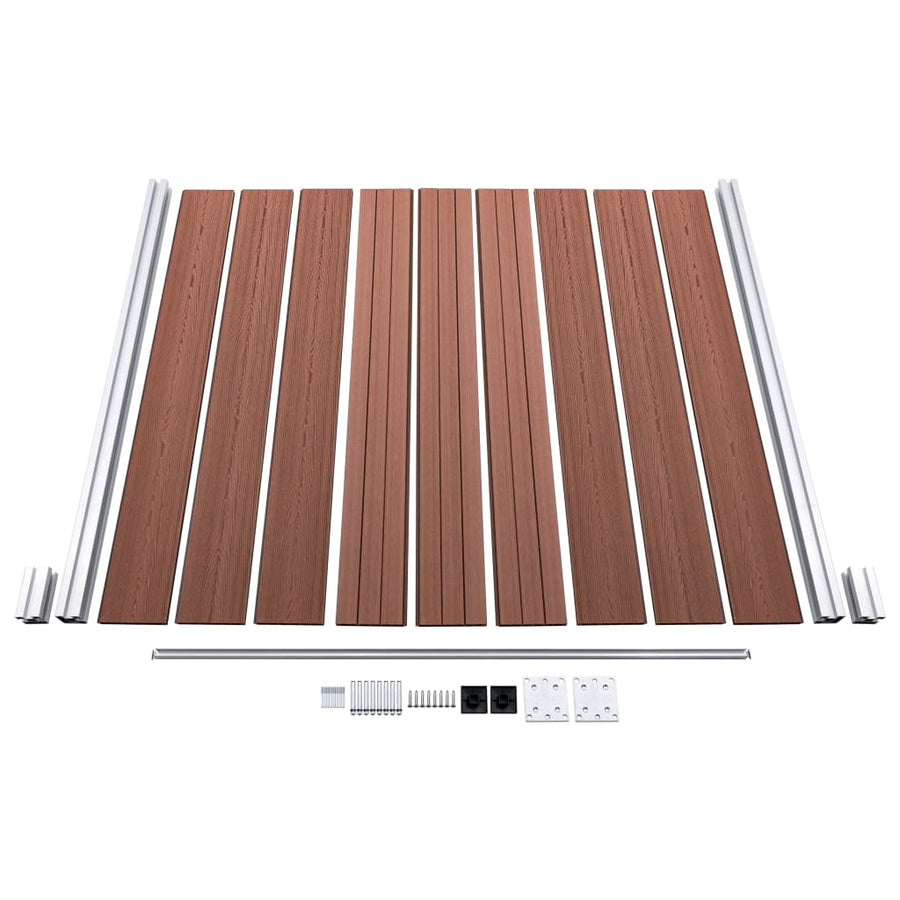 Schutting 180x186 cm HKC bruin Bruin 1 sectie met 2 palen