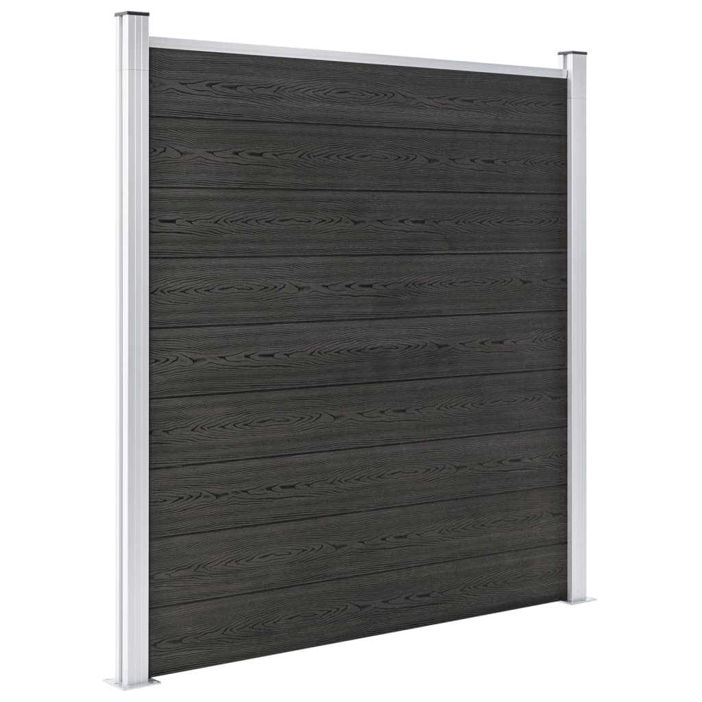 Schutting 180x186 cm HKC grijs Grijs 1 sectie met 2 palen