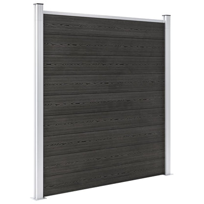 Schutting 180x186 cm HKC grijs Grijs 1 sectie met 2 palen