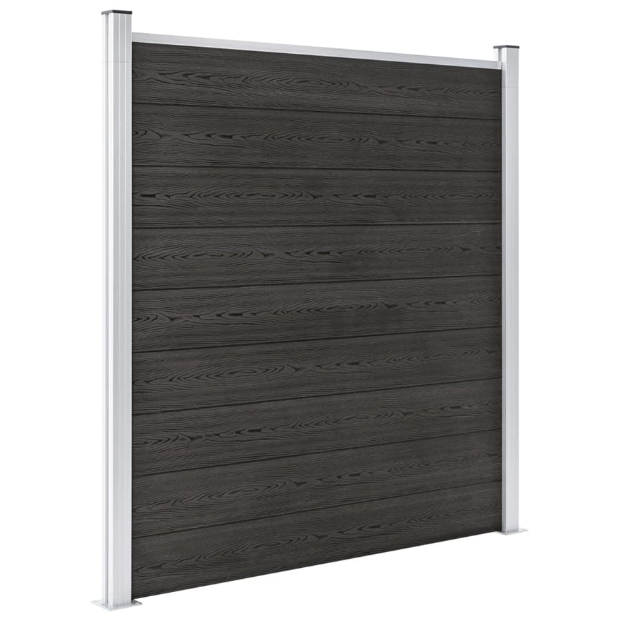 Schutting 180x186 cm HKC grijs Grijs 1 sectie met 2 palen