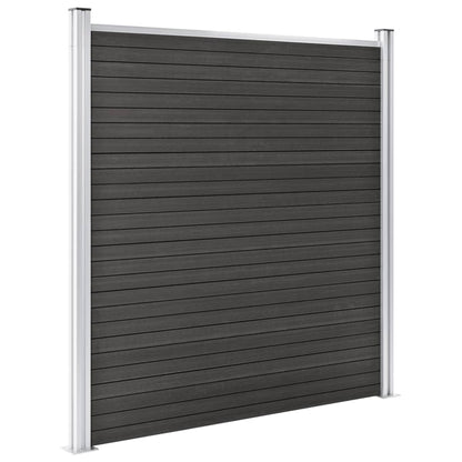 Schutting 180x186 cm HKC grijs Grijs 1 sectie met 2 palen