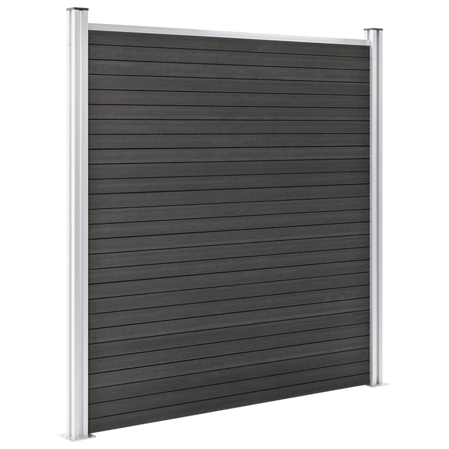 Schutting 180x186 cm HKC grijs Grijs 1 sectie met 2 palen