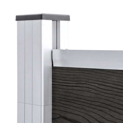 Schutting 180x186 cm HKC grijs Grijs 1 sectie met 2 palen