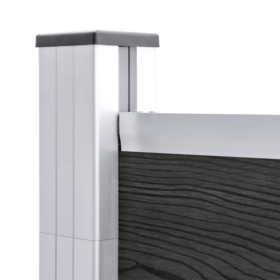 Schutting 180x186 cm HKC grijs Grijs 1 sectie met 2 palen
