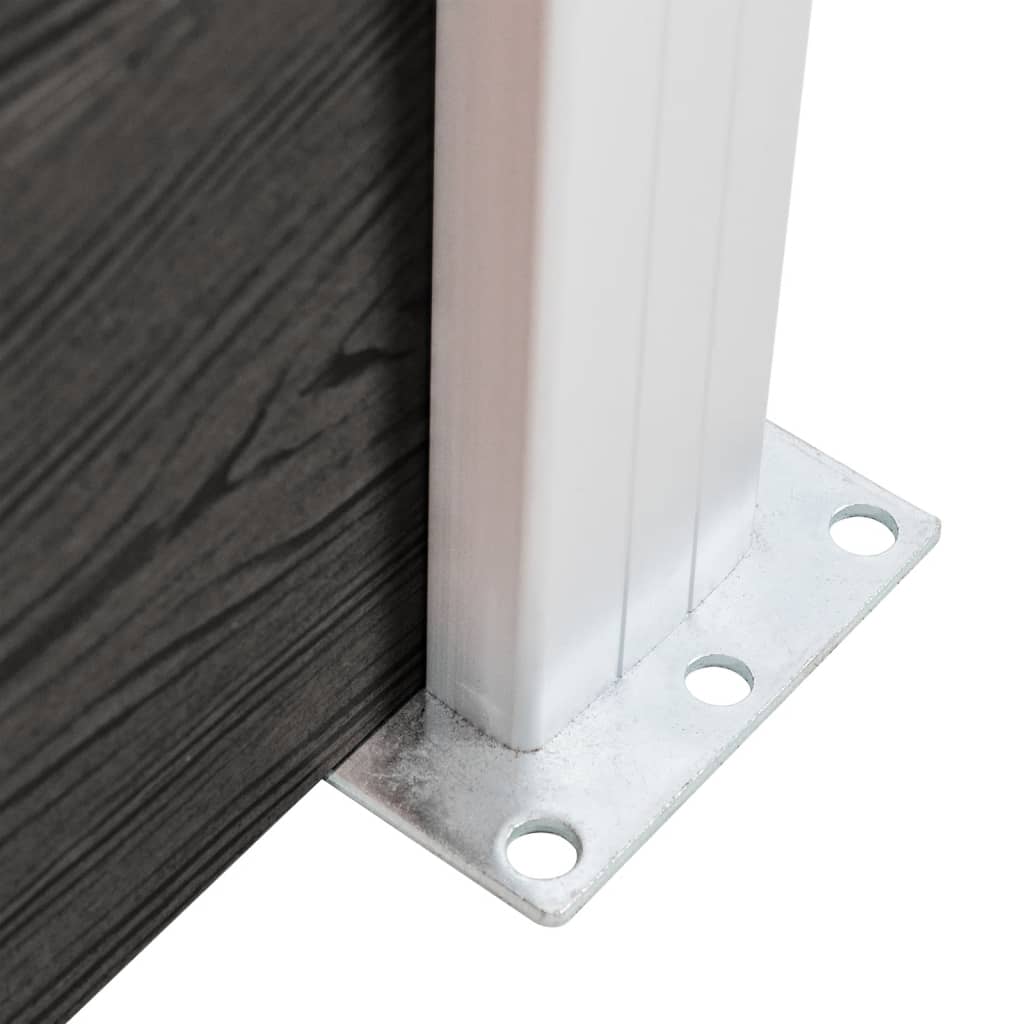 Schutting 180x186 cm HKC grijs Grijs 1 sectie met 2 palen