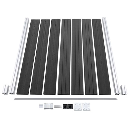 Schutting 180x186 cm HKC grijs Grijs 1 sectie met 2 palen