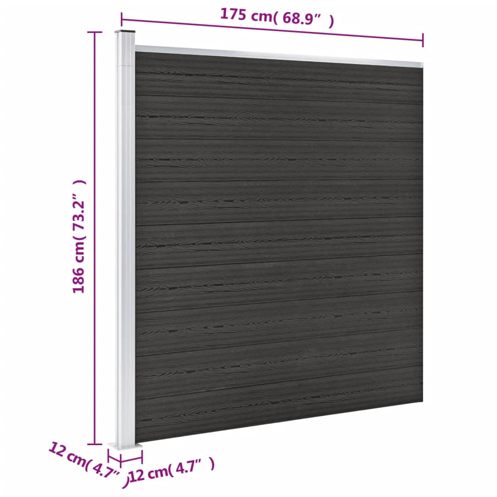 Schutting 175x186 cm HKC grijs Grijs