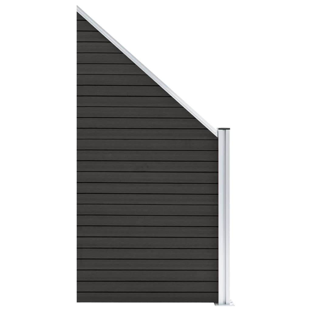 Schuttingpaneel 95x(105-180) cm HKC grijs Grijs 1 schuine sectie