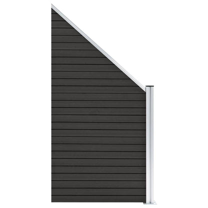Schuttingpaneel 95x(105-180) cm HKC grijs Grijs 1 schuine sectie
