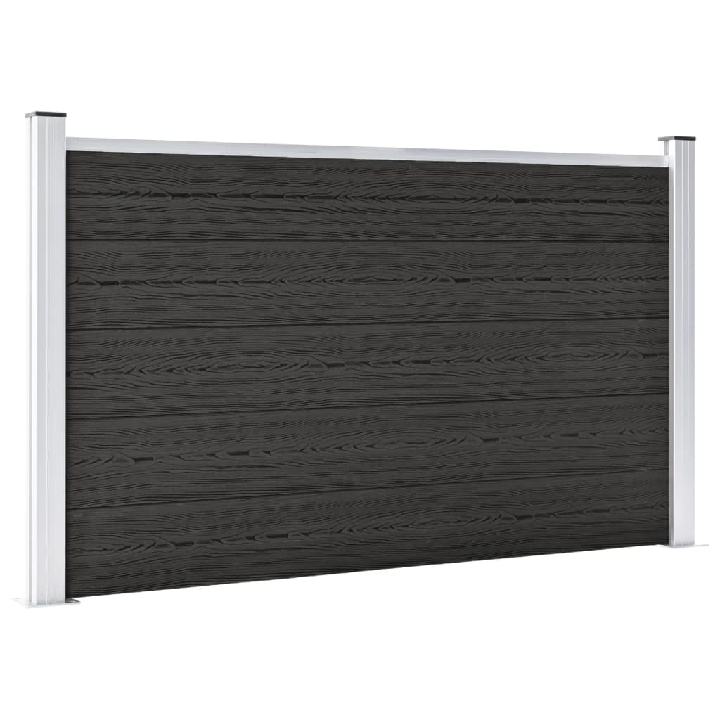 Schutting 180x105 cm HKC grijs Grijs 1 sectie met 2 palen