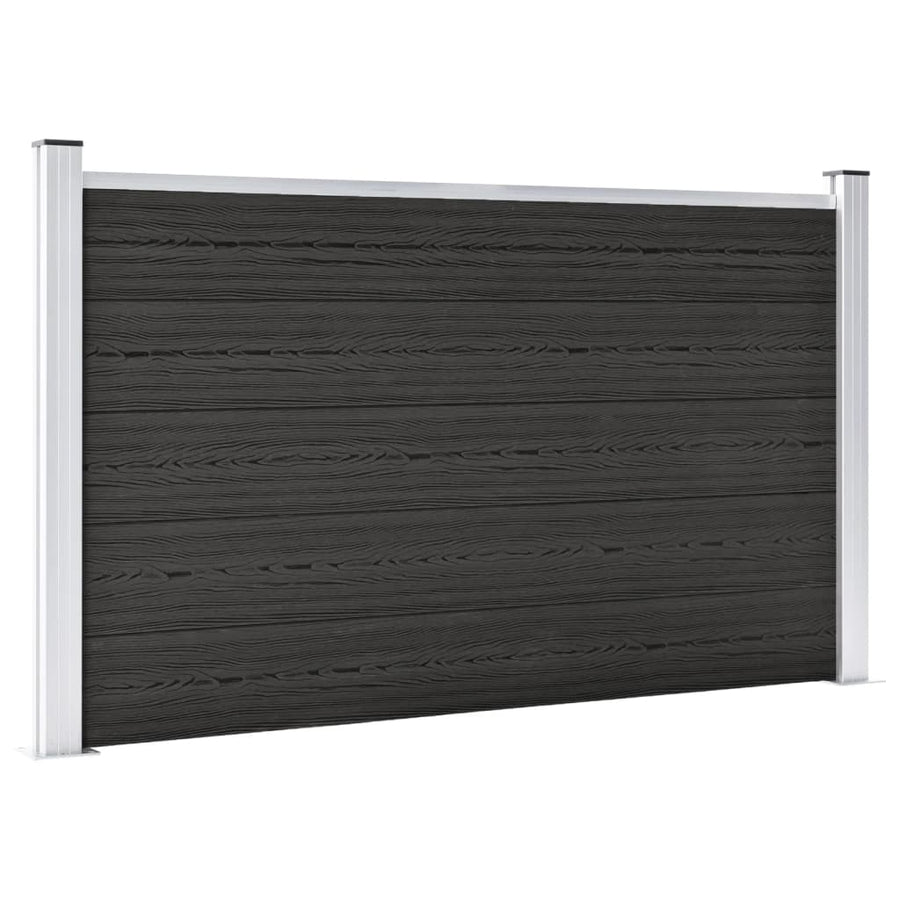 Schutting 180x105 cm HKC grijs Grijs 1 sectie met 2 palen