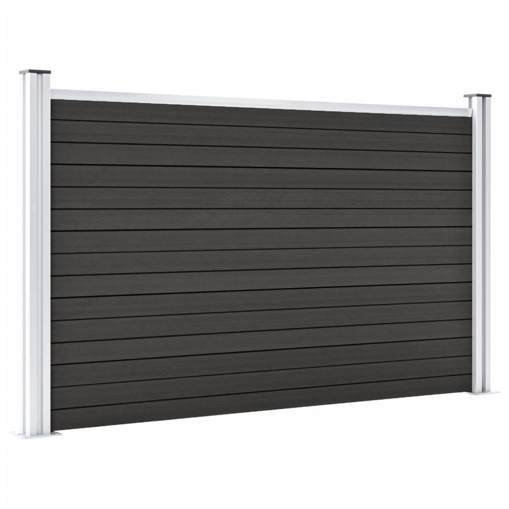 Schutting 180x105 cm HKC grijs Grijs 1 sectie met 2 palen