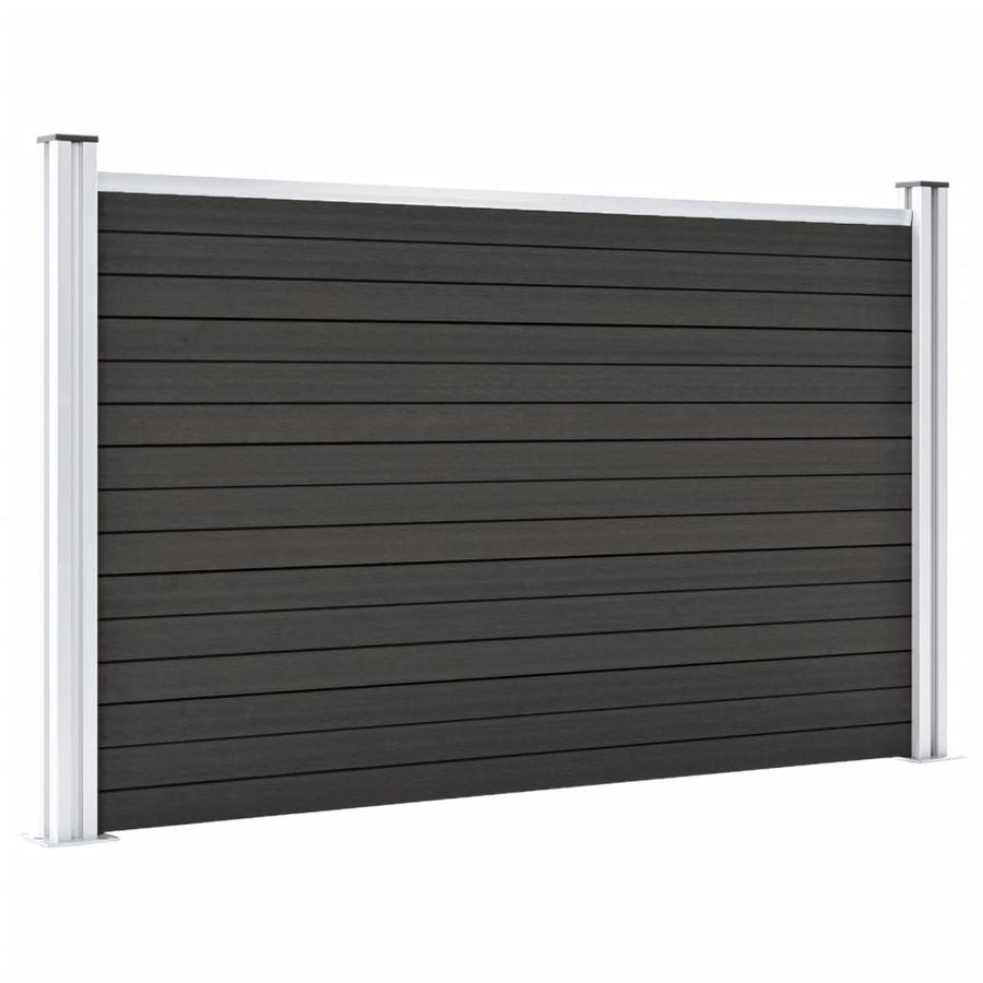 Schutting 180x105 cm HKC grijs Grijs 1 sectie met 2 palen