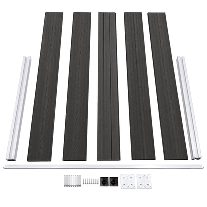 Schutting 180x105 cm HKC grijs Grijs 1 sectie met 2 palen