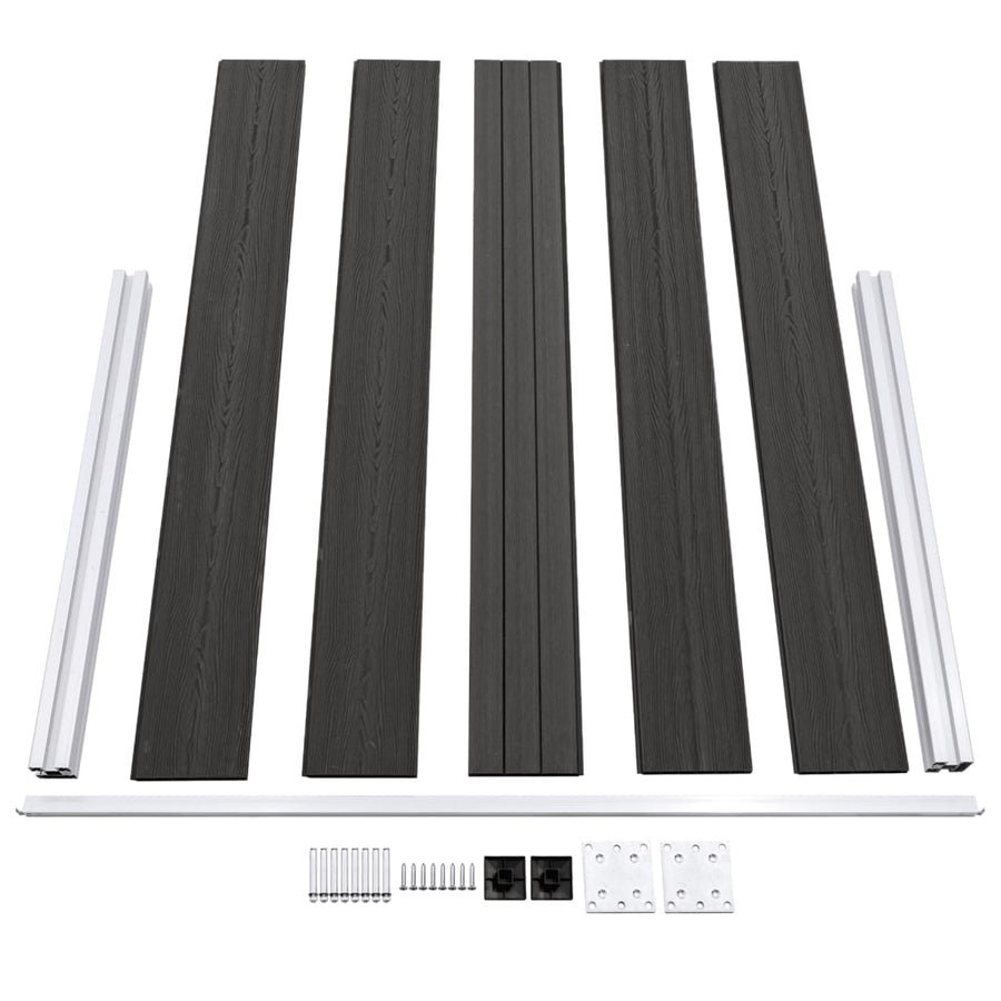 Schutting 180x105 cm HKC grijs Grijs 1 sectie met 2 palen