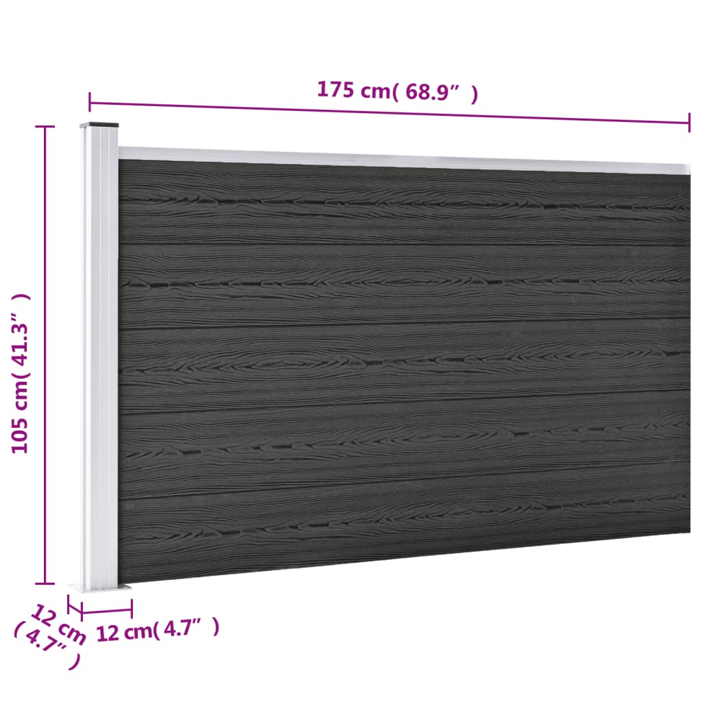 Schutting 175x105 cm HKC grijs Grijs