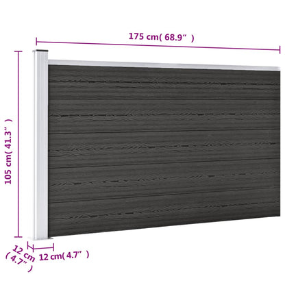 Schutting 175x105 cm HKC grijs Grijs