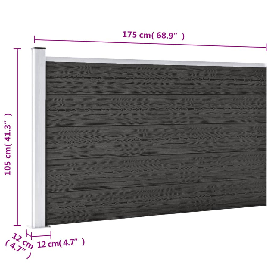 Schutting 175x105 cm HKC grijs Grijs