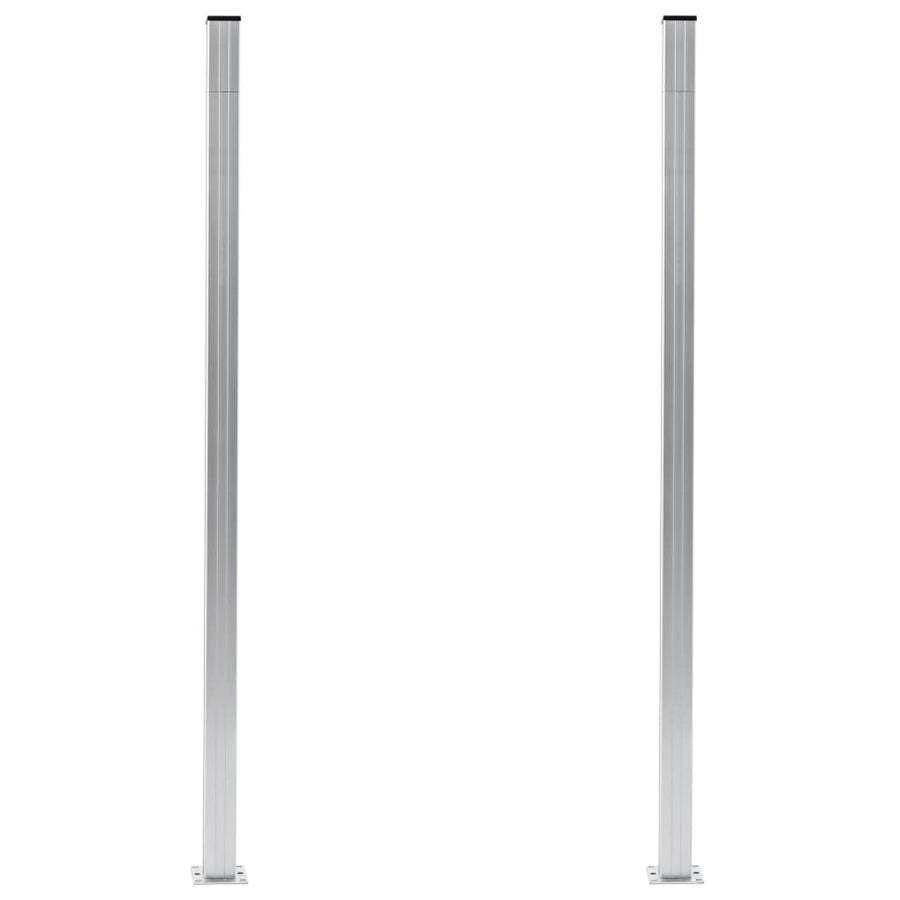 Schuttingpalen 185 Cm Aluminium 2 Zilver