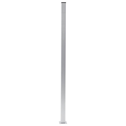 Schuttingpalen 2 st 185 cm aluminium 2 Zilver