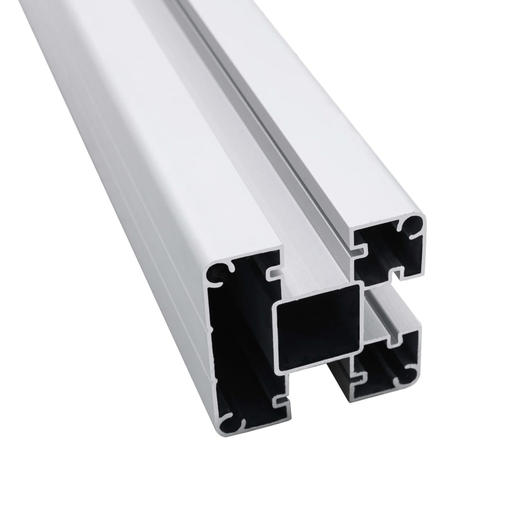 Schuttingpalen 2 st 185 cm aluminium 2 Zilver