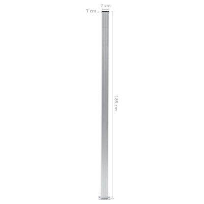 Schuttingpalen 2 st 185 cm aluminium 2 Zilver