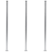 Schuttingpalen aluminium 185 cm 3 stuks zilver