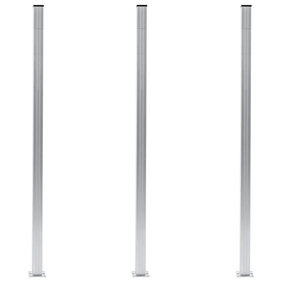 Schuttingpalen 185 Cm Aluminium 3 Zilver