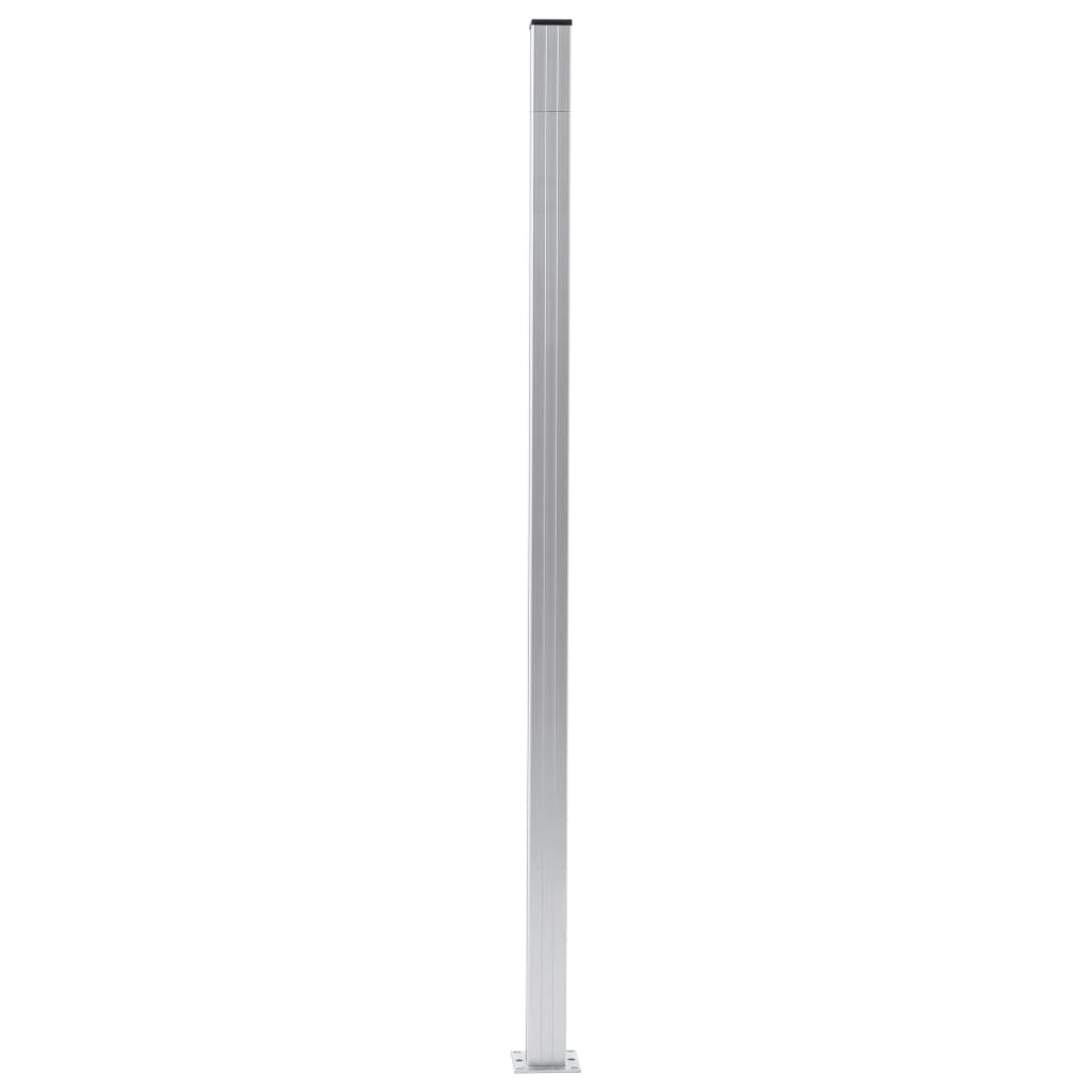 Schuttingpalen 3 st 185 cm aluminium 3 Zilver