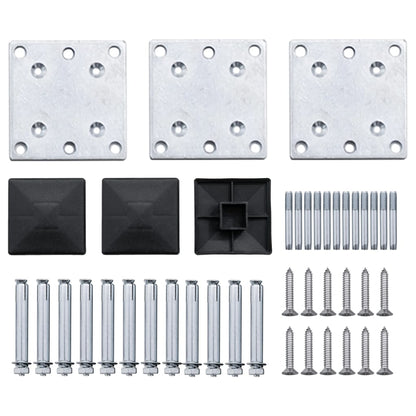 Schuttingpalen 3 st 185 cm aluminium 3 Zilver